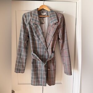 Lovers + Friends Plaid Double-Breasted Blazer Dress
